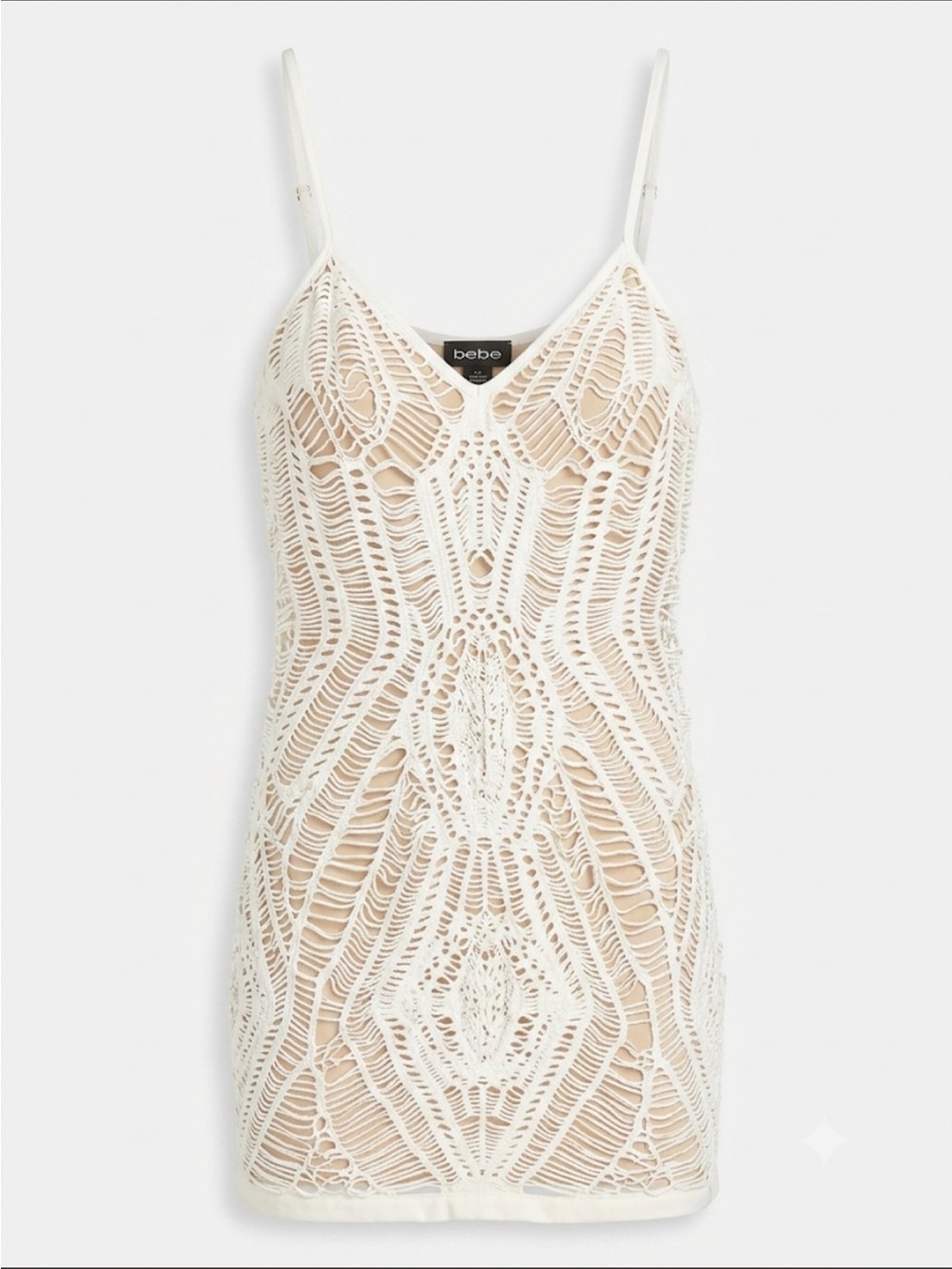 bebe Ivory Crochet Dress